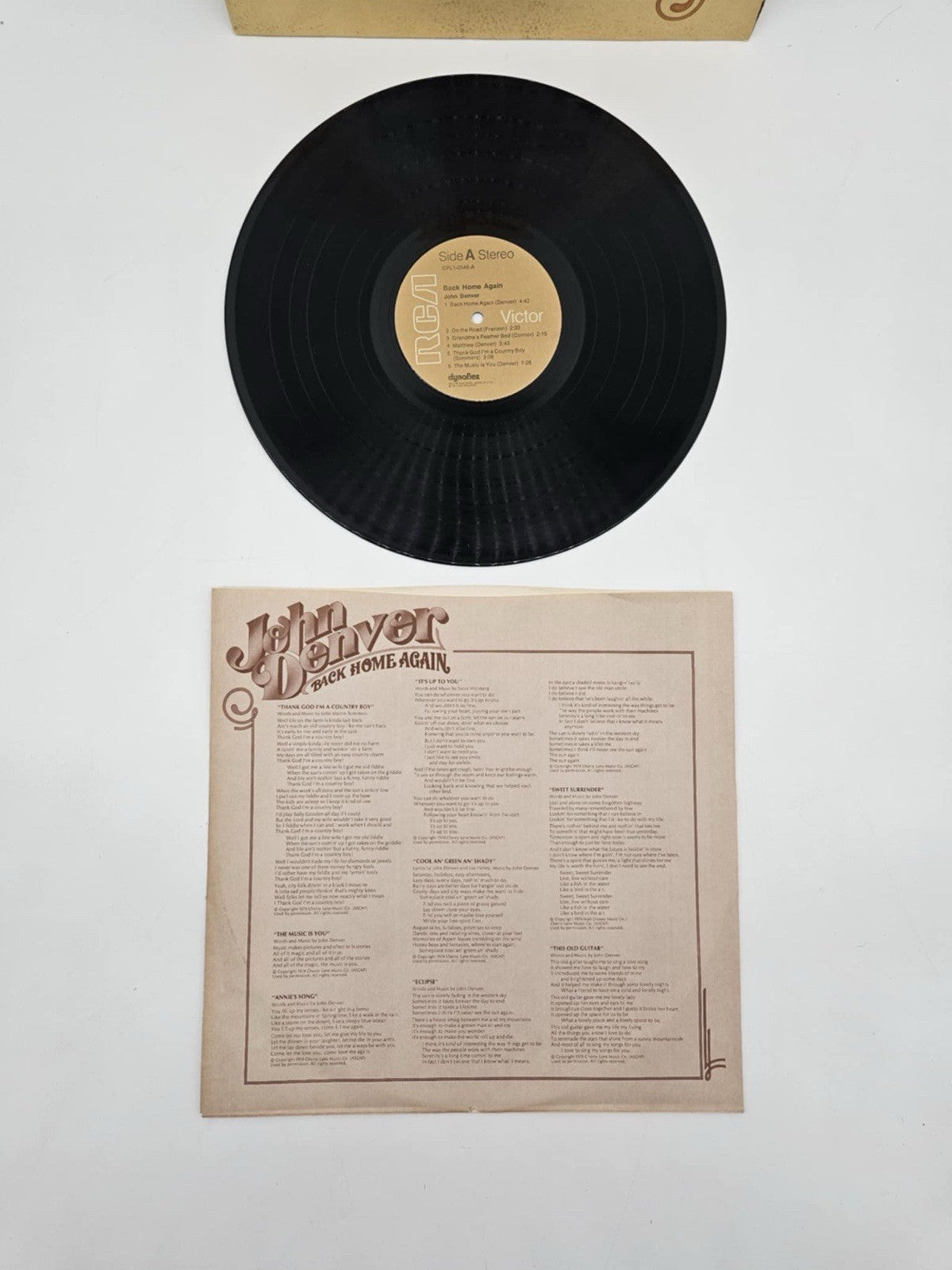 JOHN DENVER Back Home Again LP GATEFOLD Clean 1974 RCA Original Annie's Song