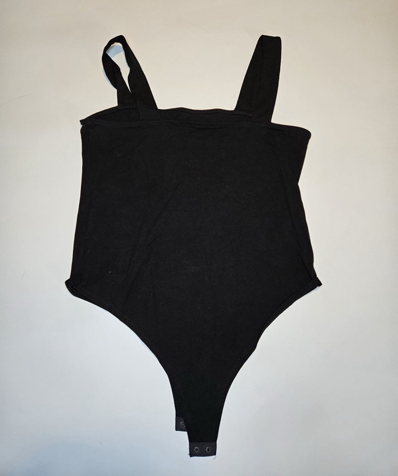 Black Sleeveless Tank Bodysuit Snap Crotch