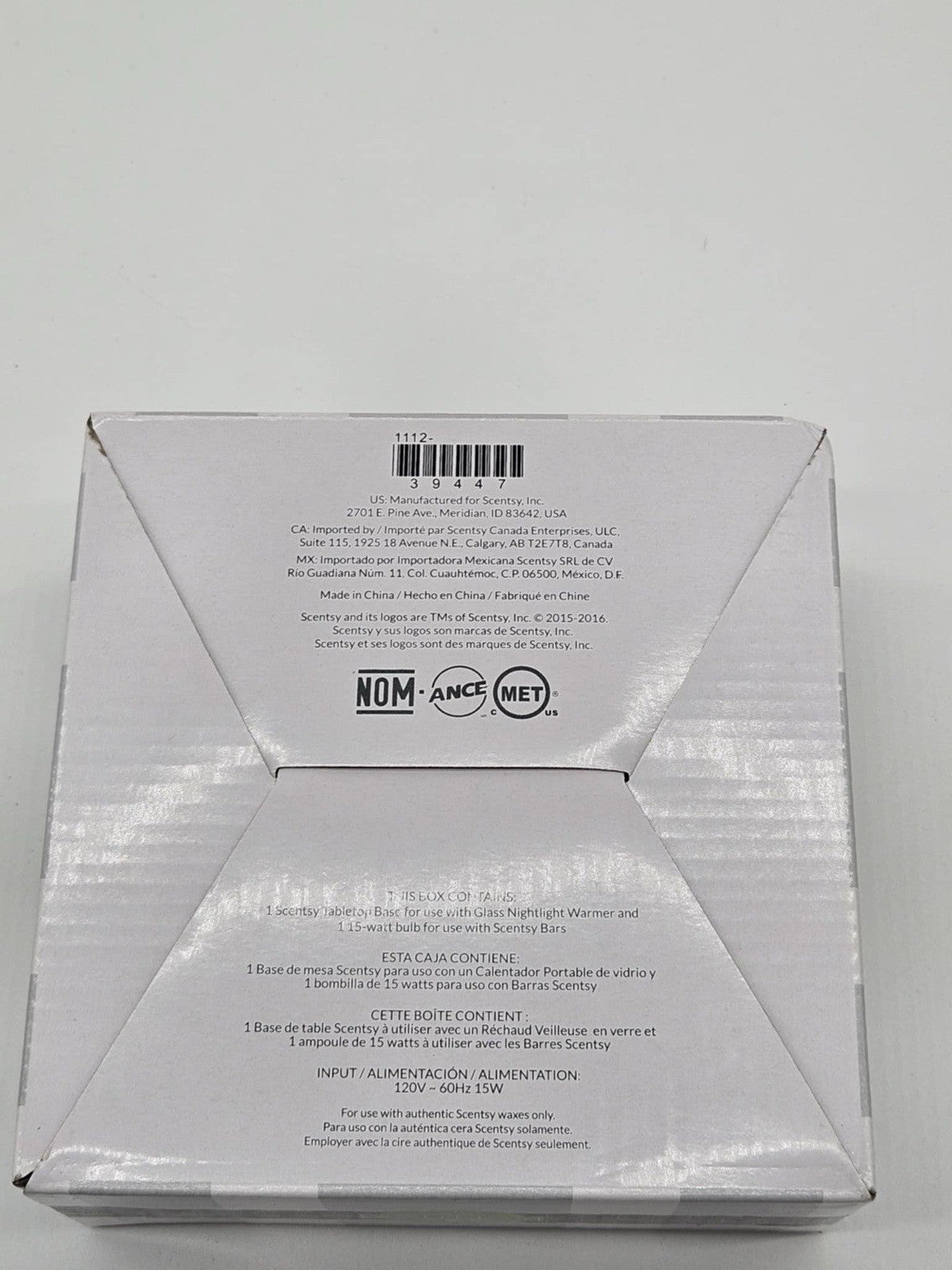 Scentsy Tabletop Base for Ceramic Nightlight - 39448 Box