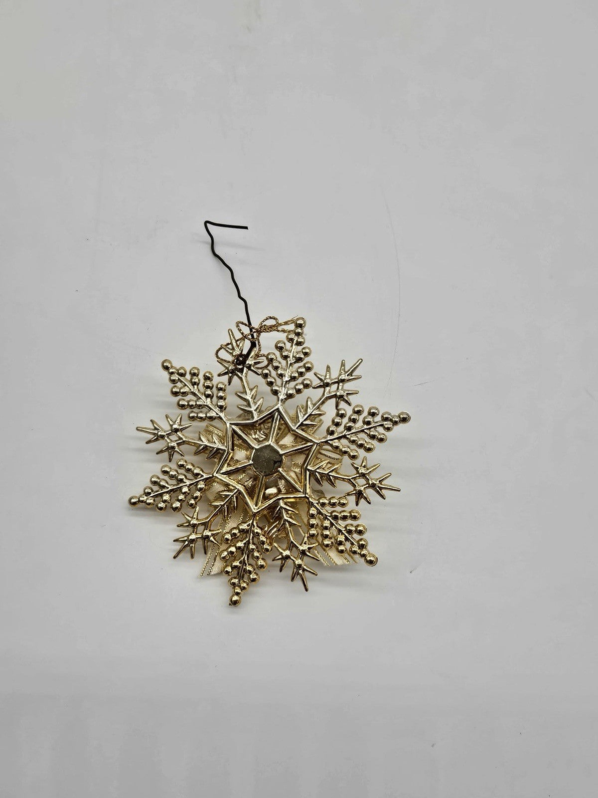 Vintage Gold Tone Angel Snowflake Christmas Ornament