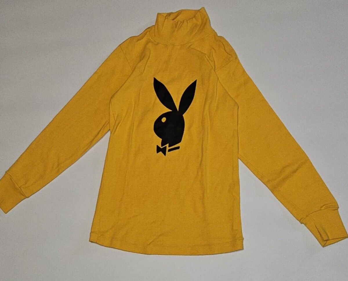 Vintage 60s / 70s Playboy Bunny Long Sleeve Turtleneck Shirt Sz L  (JB01)