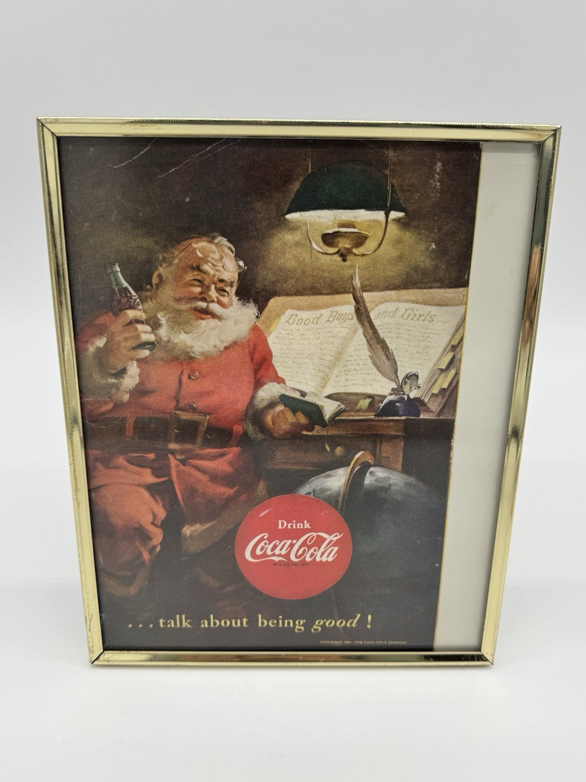 Coca Cola Vintage Ad Drink Soda Pop Coke Bottle Santa Claus Christmas 1951