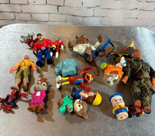Lot Of Random Vintage Action Figure Character Toys