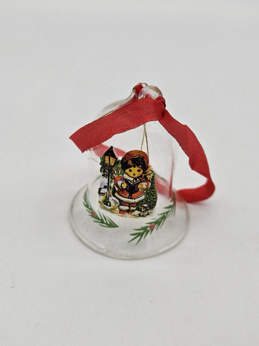 VINTAGE GLASS BELL Christmas Holiday Caroler￼