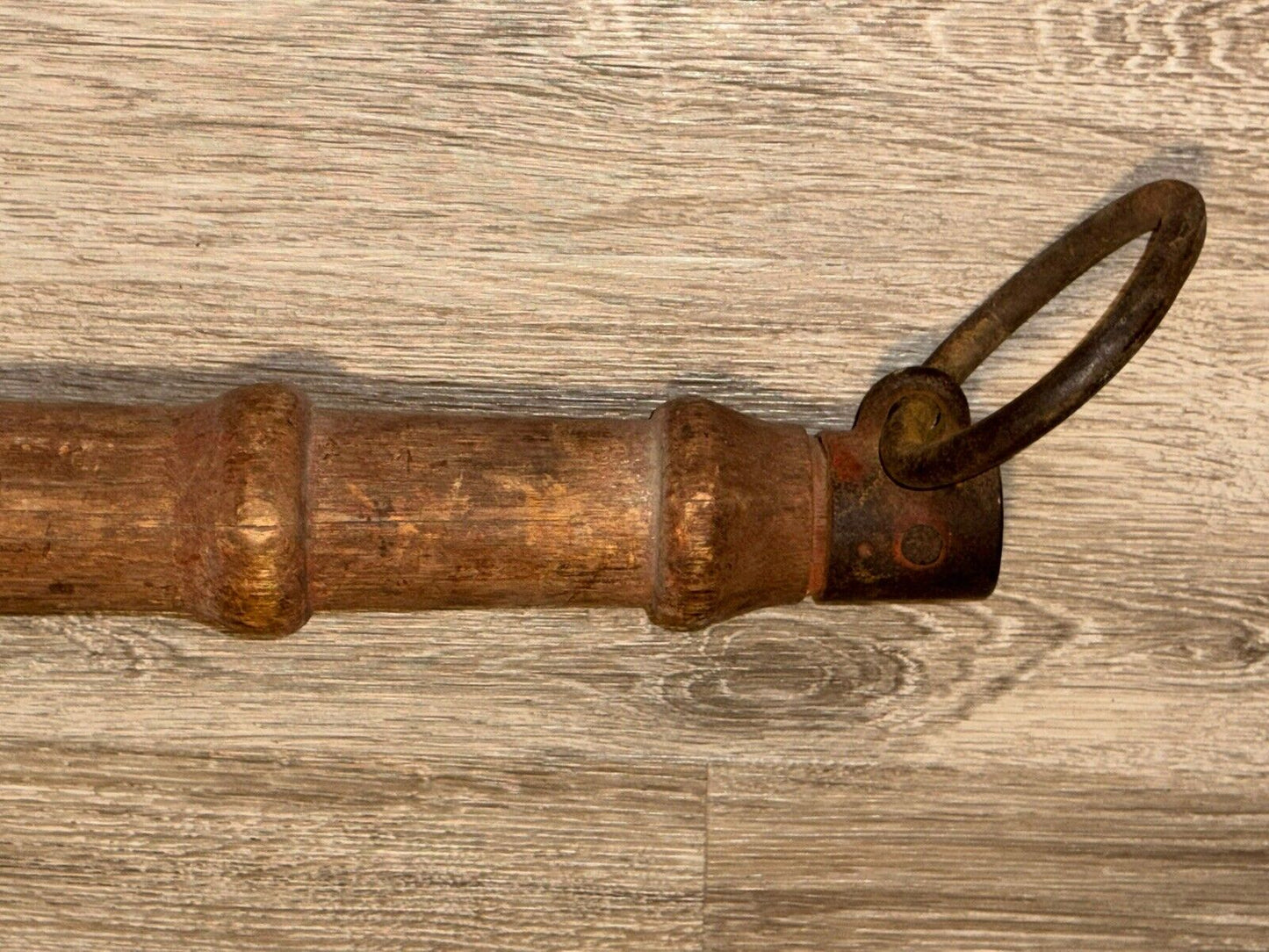 VINTAGE ANTIQUE PRIMITIVE HORSE OX HARNESS HITCH SINGLE TREE YOKE WOOD IRON 40"