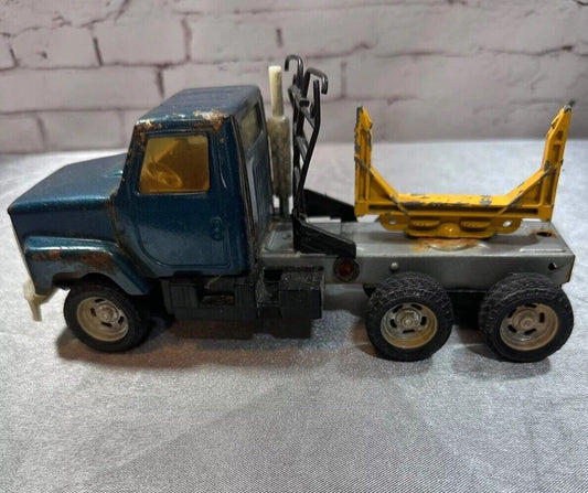 RARE Blue ERTL #3608 International Logging Truck Semi Tractor USA CAB ONLY