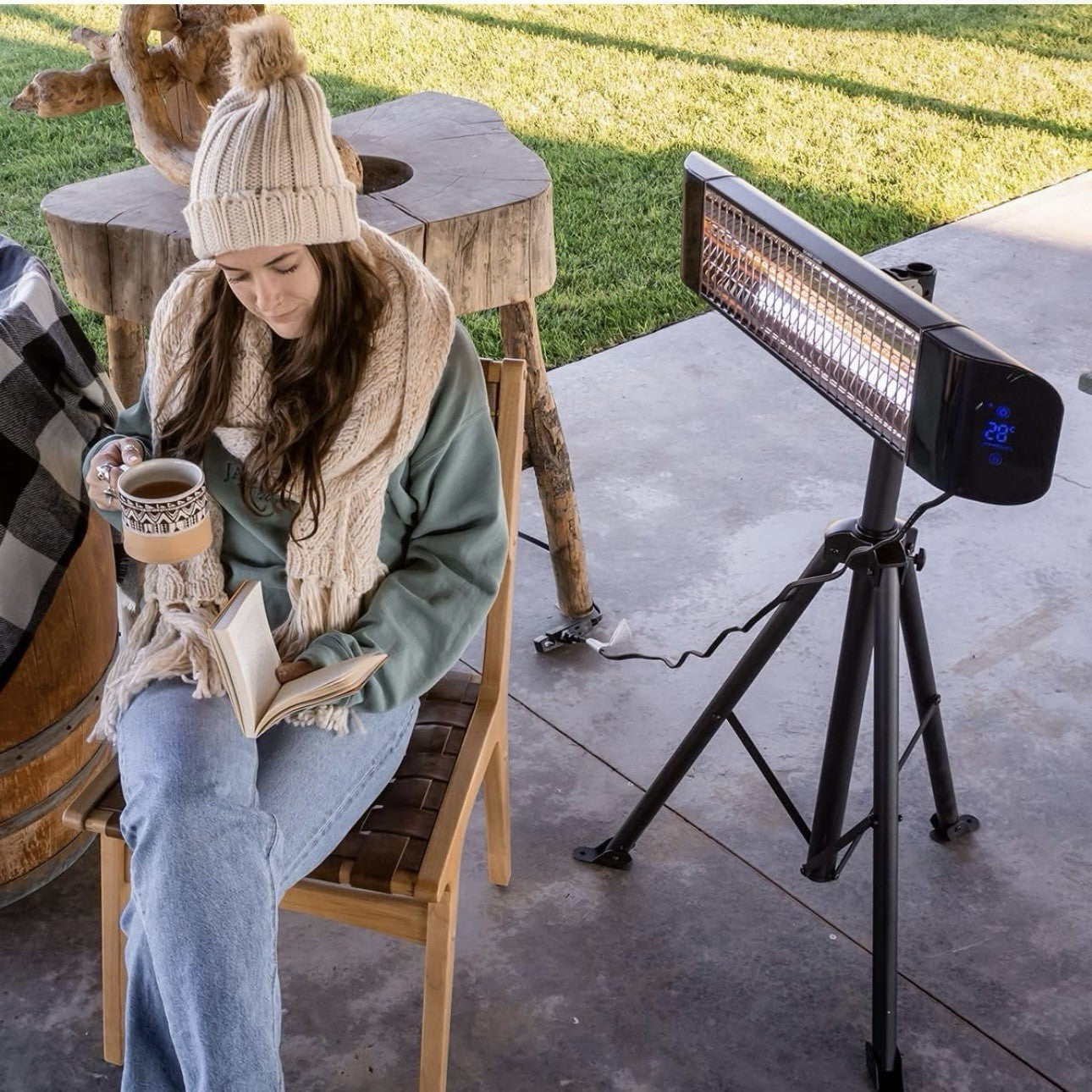 Infrared Electric Patio Heater Indoor/Outdoor Portable Wall/Garage Heater