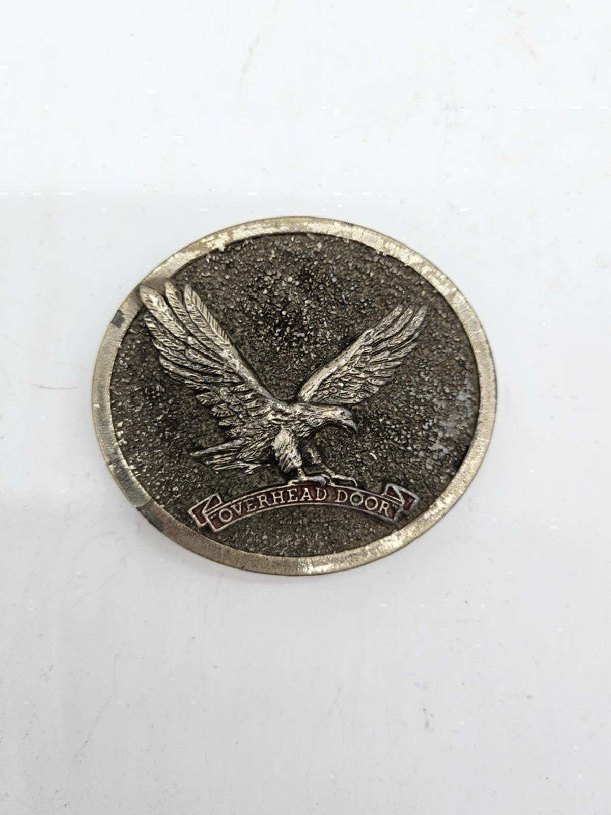 Vintage Eagle Belt Buckle Overhead Door Advertising Promo