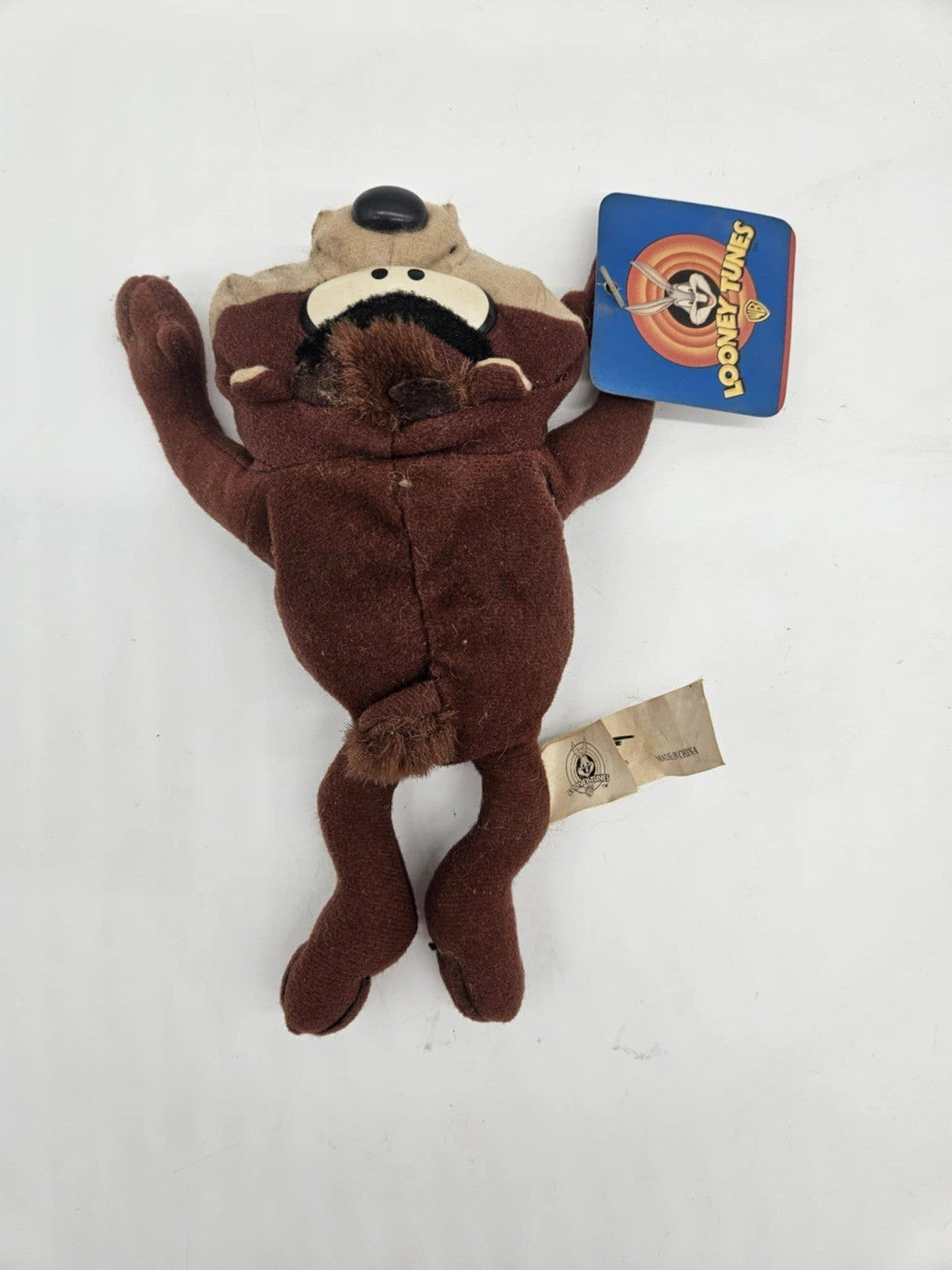 Vintage 1997 Looney Tunes Taz Tasmanian Devil Plush Beanbag Stuffed Animal Toy