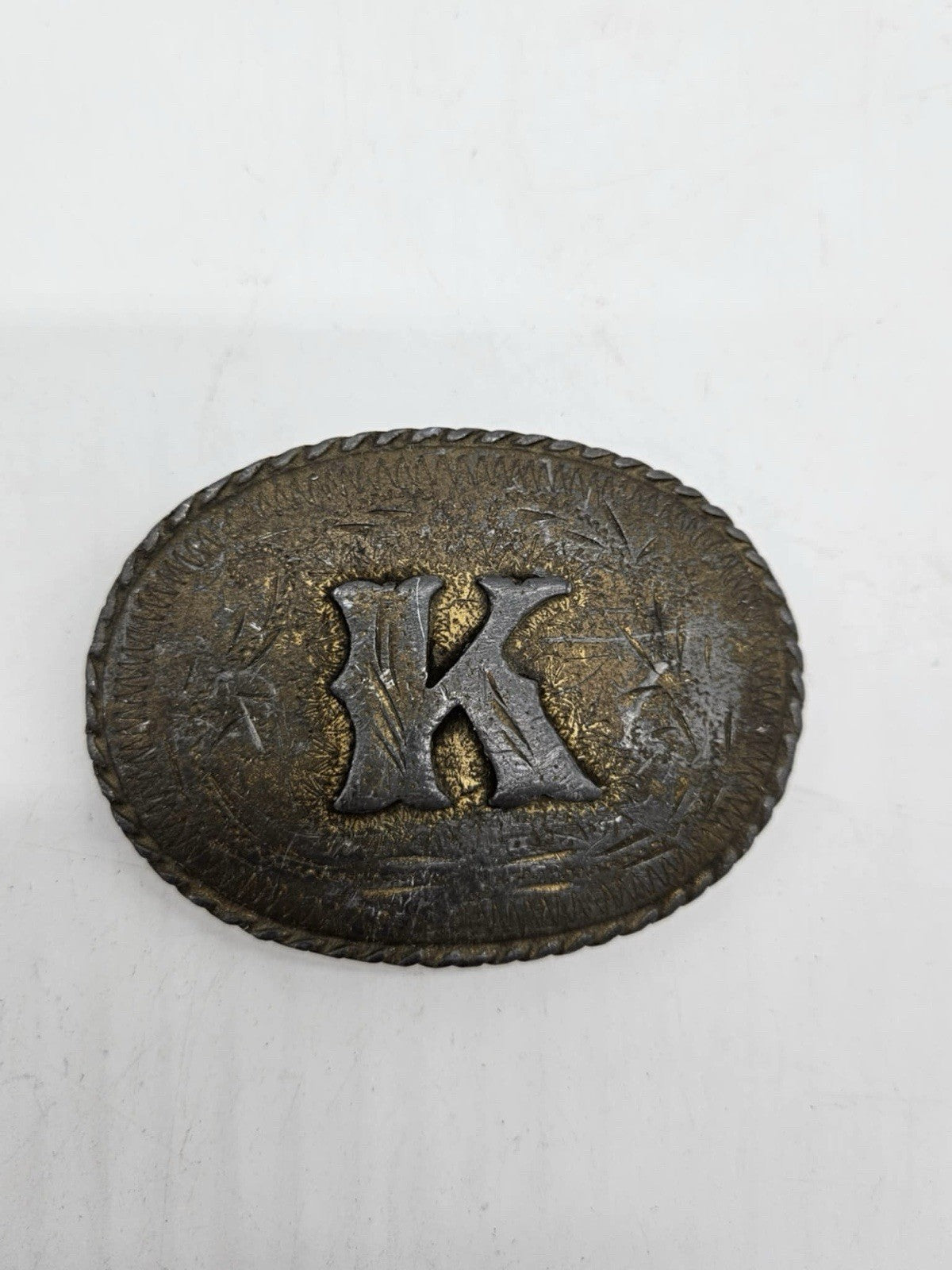 Denver, CO Engraved Initial K Western Belt Buckle w/ Handcrafted Belt