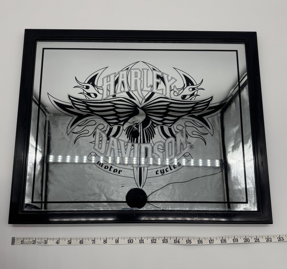 Vintage Harley Davidson Wall Mirror Harley Davidson Motorcycle - 22” X 18”