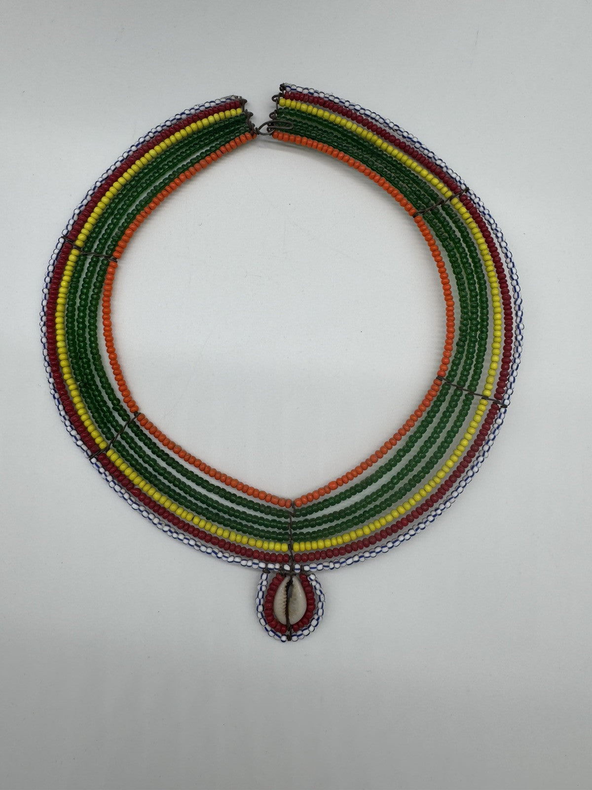 Tanzanian Maasai BEADED Tribal Jewelry 7 Strand Wire Collar Necklace Adult