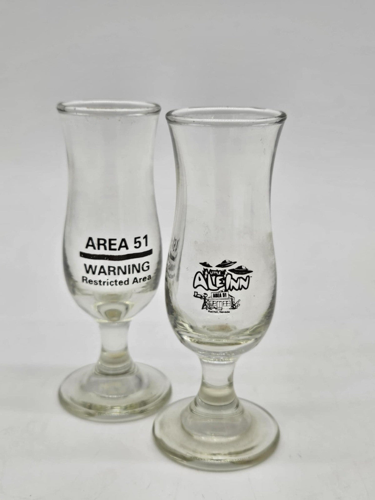 RARE Set of 2 Area 51 Little Alien Glasses