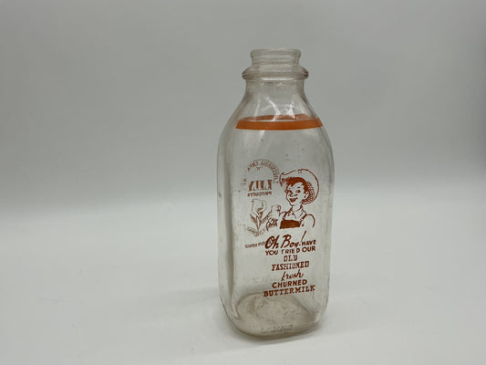 Vintage Durling Farms Milk Bottle “Old Fashioned Fresh Churned Buttermilk"