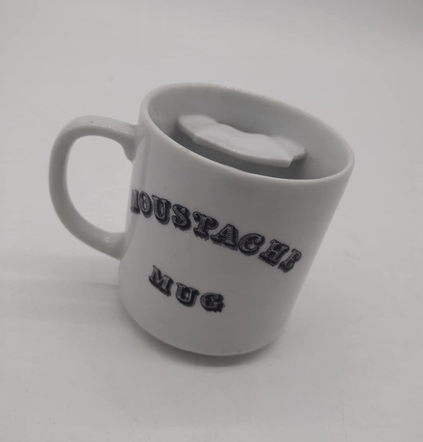 Nice Vintage Graphic Dyke's Beard Elixir "Mustache Mug" Shaving Mug Rare