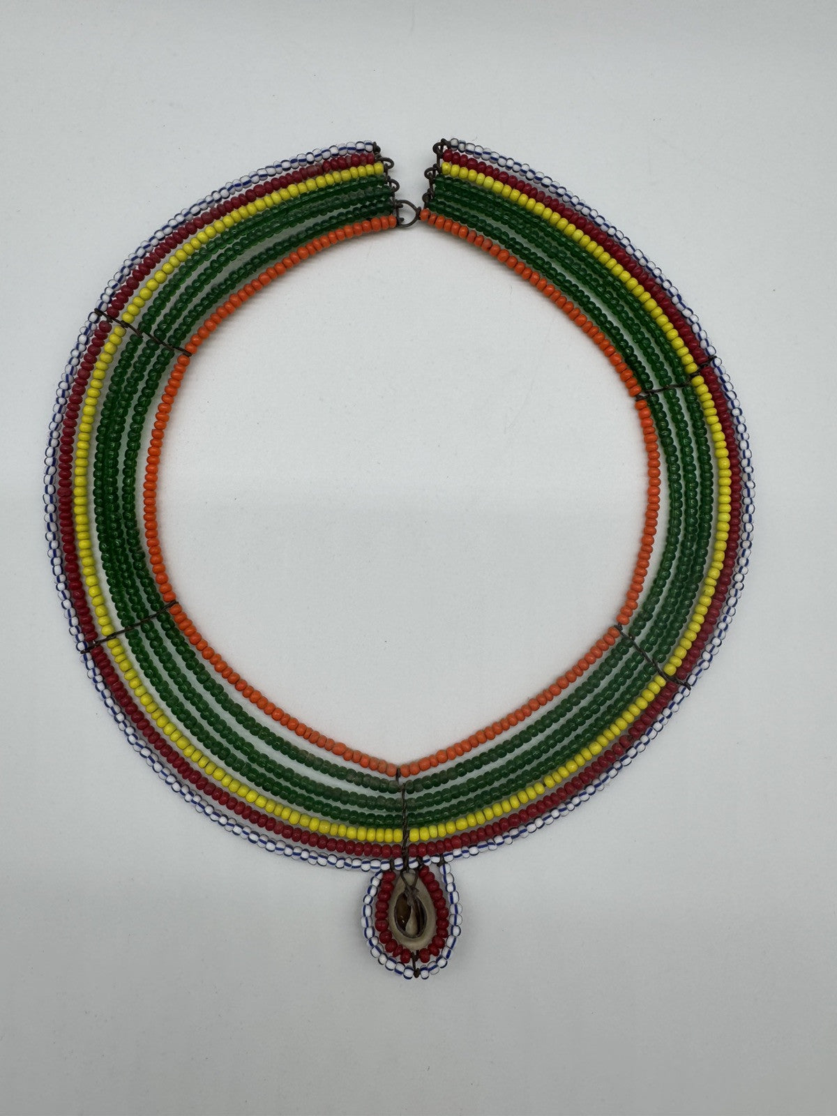 Tanzanian Maasai BEADED Tribal Jewelry 7 Strand Wire Collar Necklace Adult