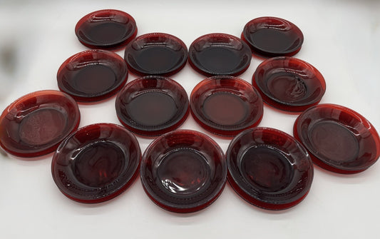 Vintage Anchor Hocking Royal Ruby Red Glass Set of 26~ Bowls & Plates Collection