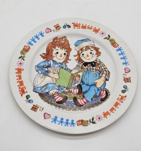 Raggedy Ann & Andy Oneida Deluxe Plate 1969 Bobbs Merrill Company Inc  7.5 dia
