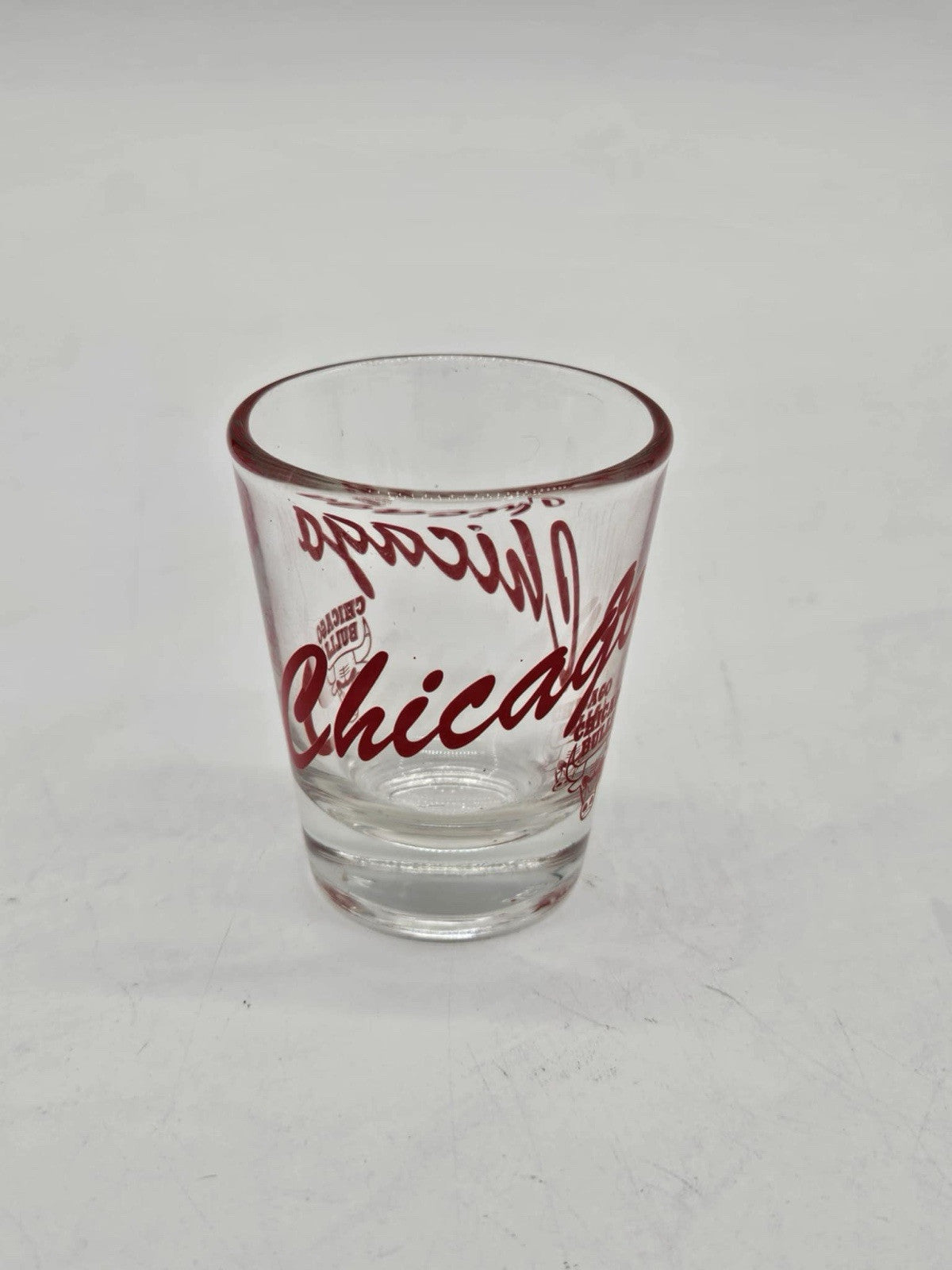 Vintage Chicago Bulls Basketball Clear Shot Glass