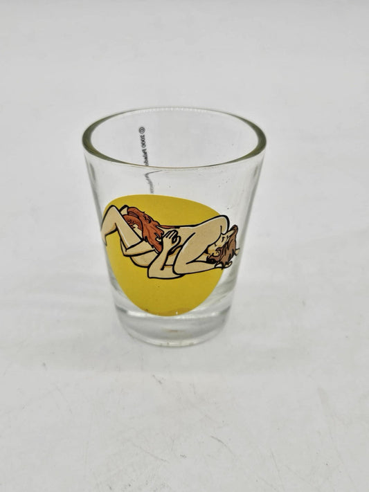 Vintage Lesbians 69ing Dirty Shot Glass ~ RARE ~ 2000 Paladone Products