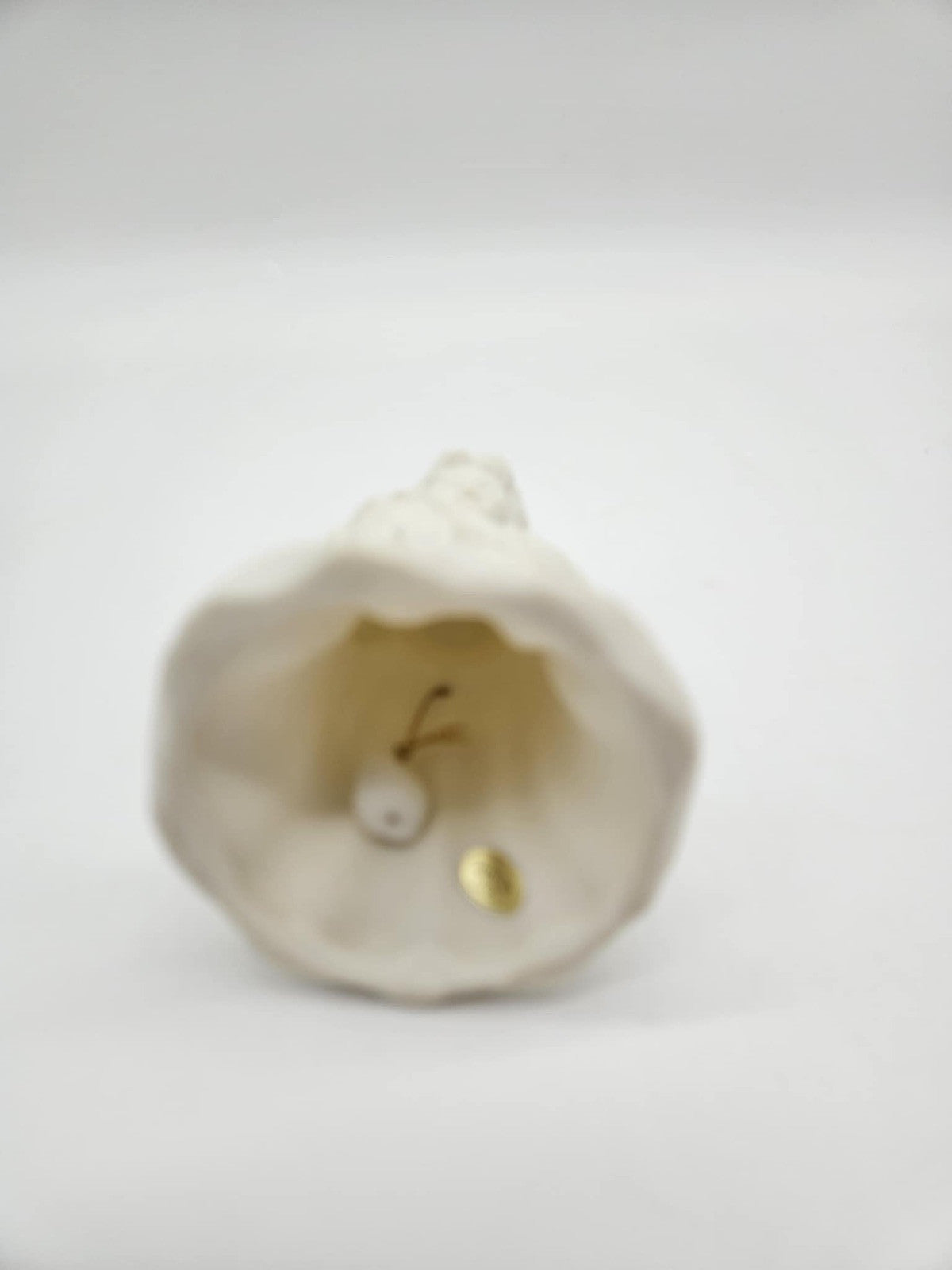 Jade White Porcelain Angel Holding Teddy Bear Dinner Bell