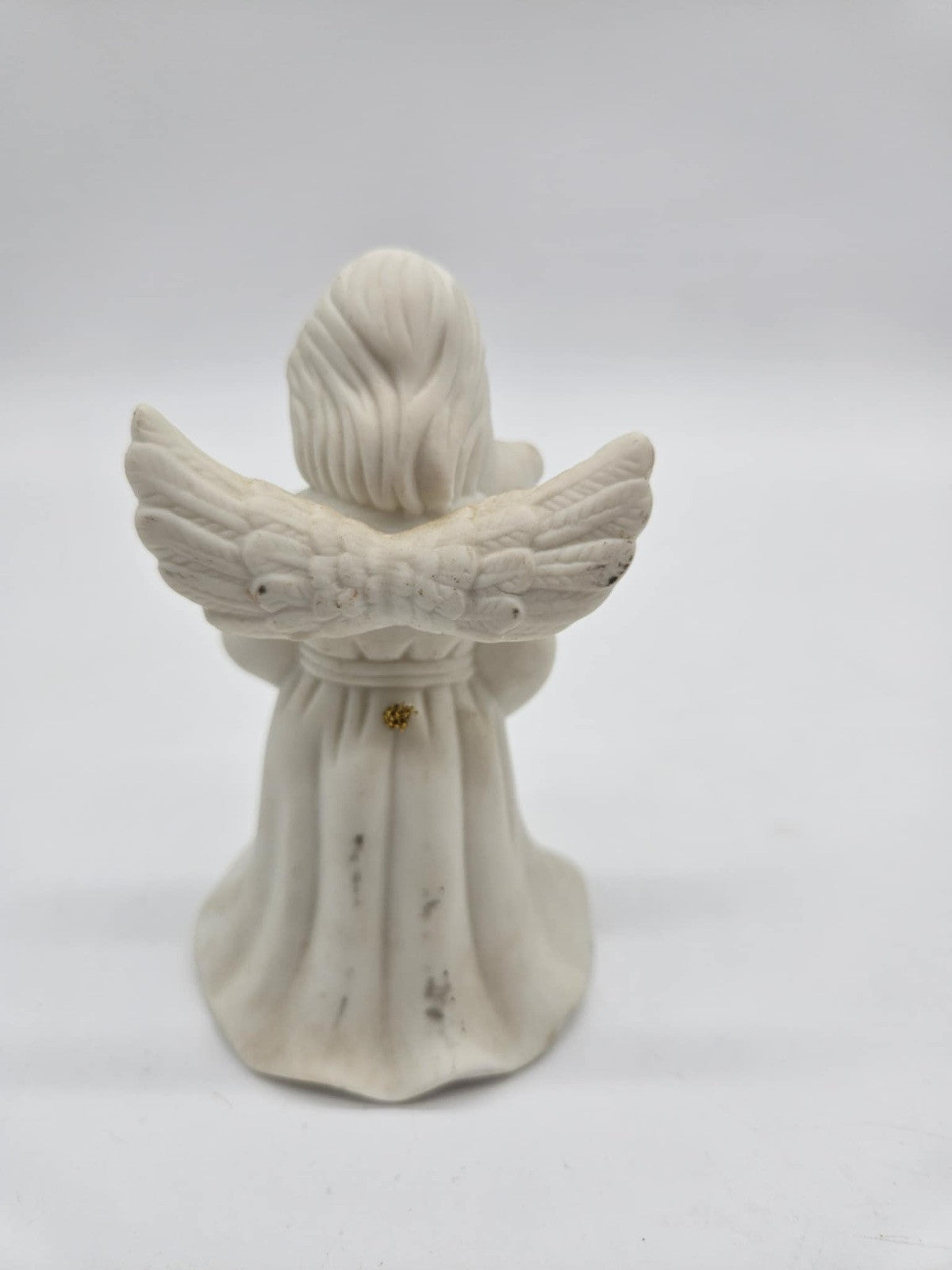 Jade White Porcelain Angel Holding Teddy Bear Dinner Bell