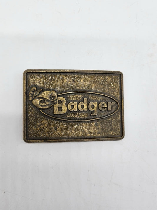 Vintage BADGER  FARMS Steel Metal Belt Buckle **RARE FIND**