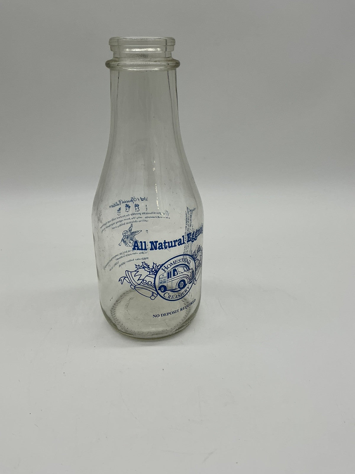 Milk Bottle - Homestead Creamery, Special Edition , Eggnog 32 Oz.