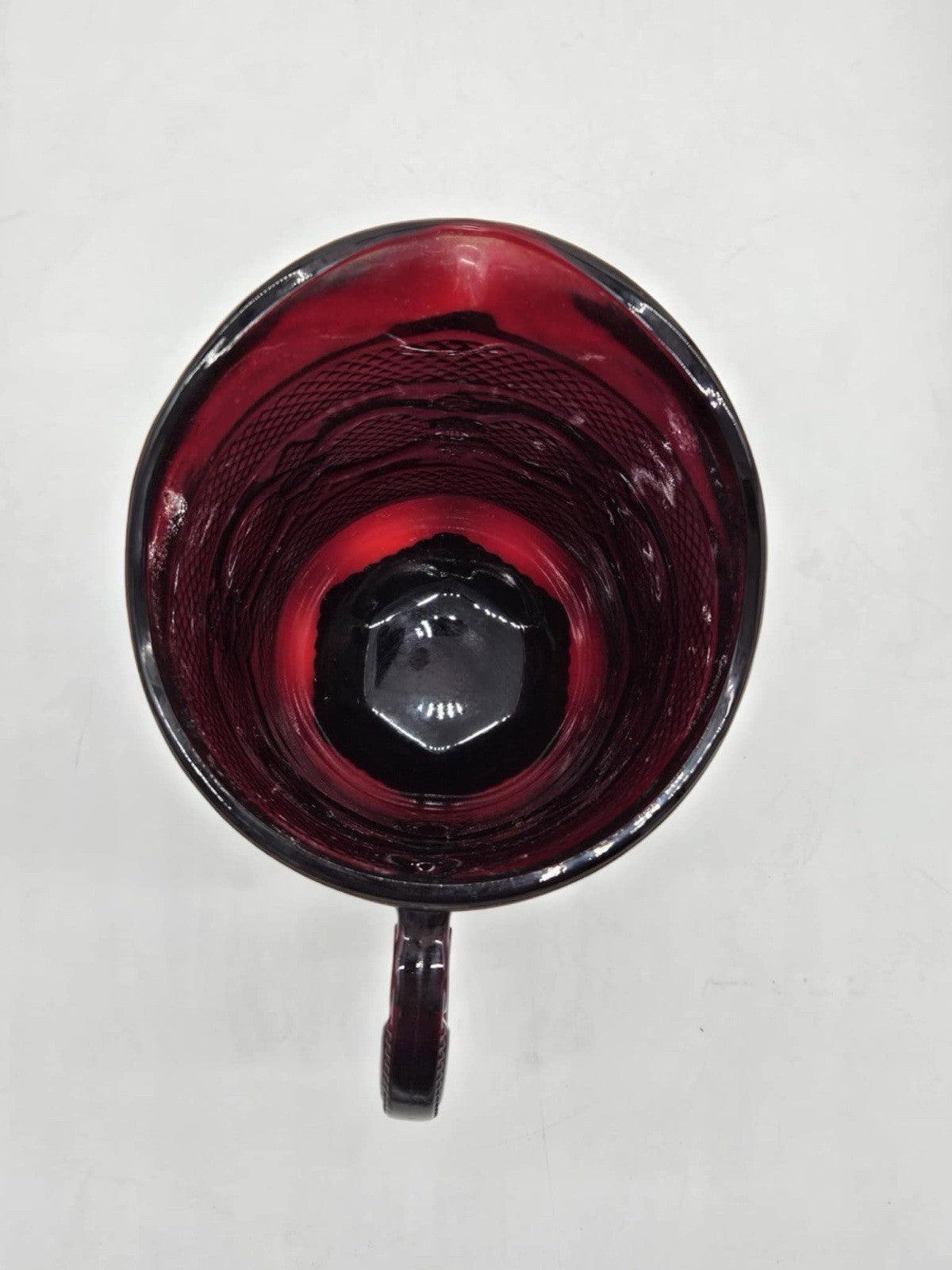 VINTAGE AVON CAPE COD RUBY RED COLLECTION PITCHER 48 Oz w/ 10 PC GLASS SET