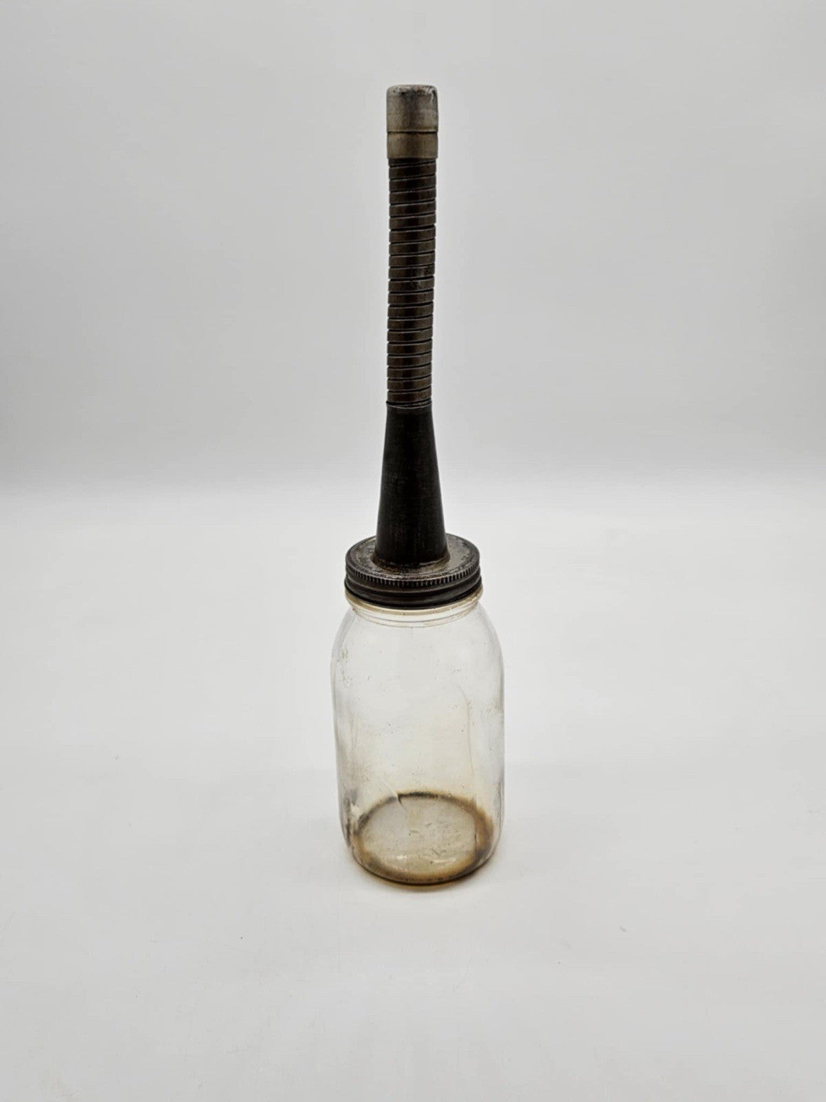 Original Duraglas 1 qt oil jar coiled metal spout petrolina automotive