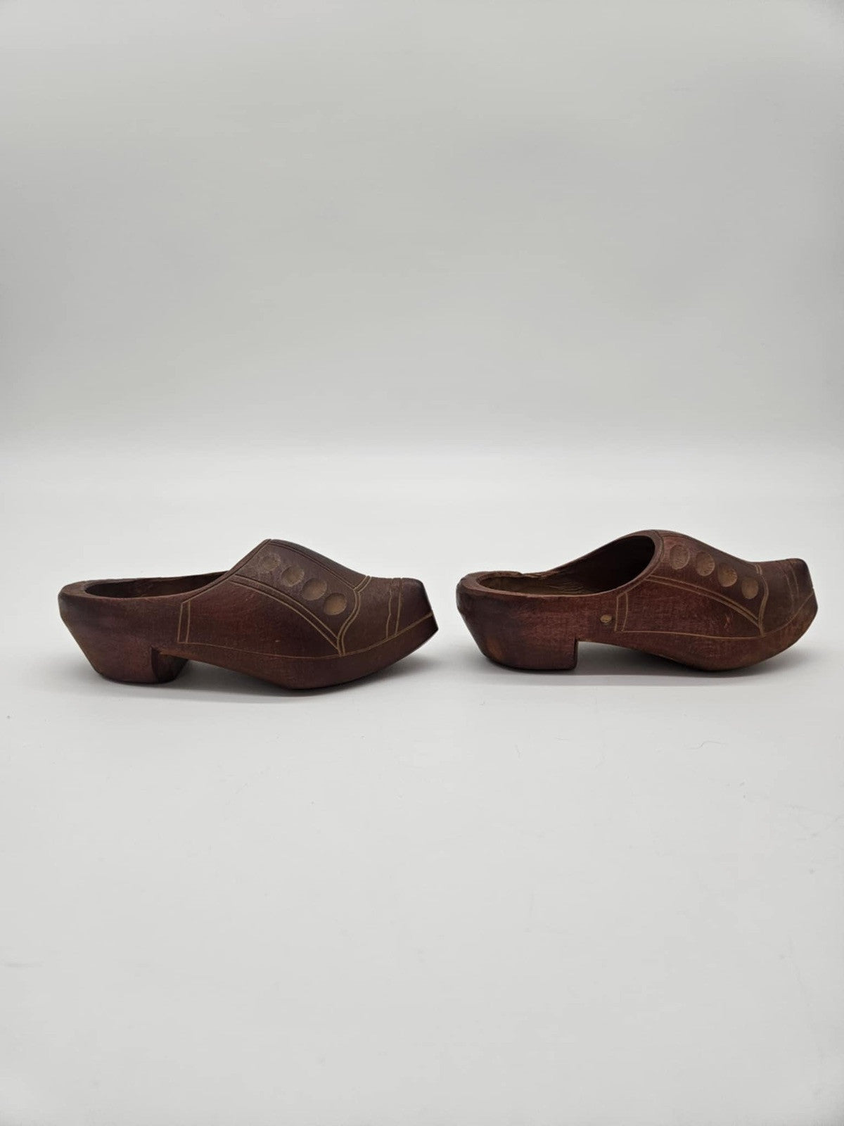 VINTAGE HAND CARVED Wooden Miniature Clogs