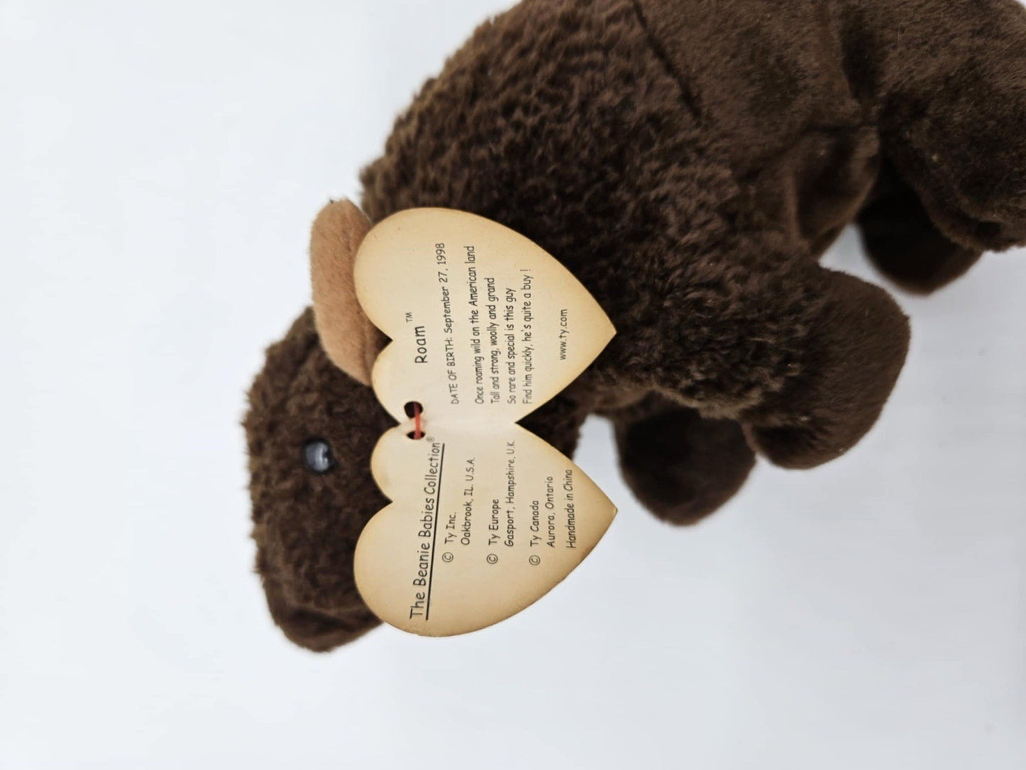 TY Beanie Original Baby 1998 "Roam" The Buffalo-Stamped Tush Tag 110