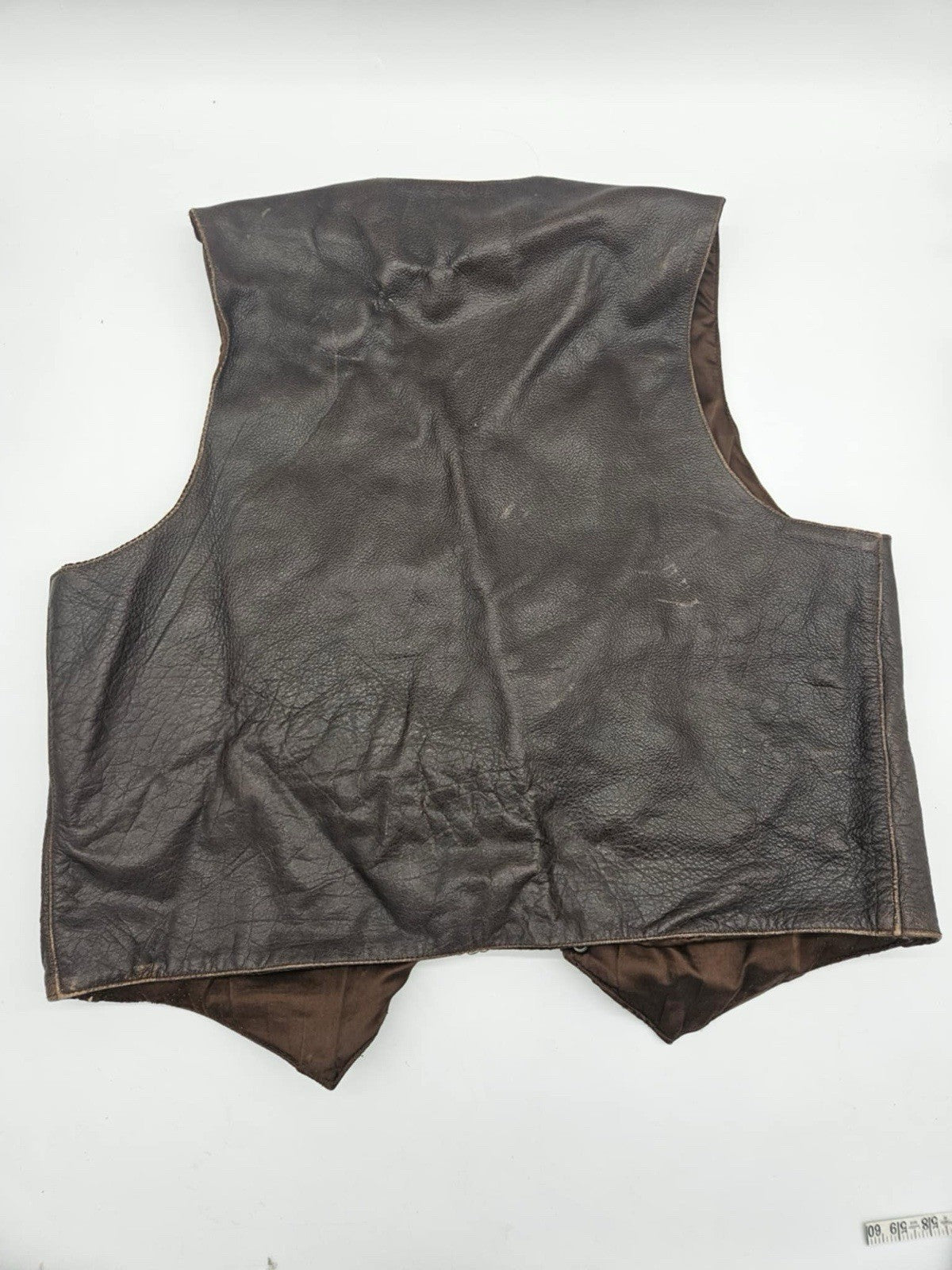 Vintage Genuine Leather Motorcycle Vest / Biker Vest ~ Sz 3XL