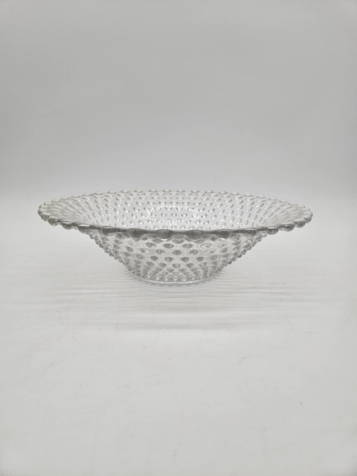 VINTAGE DUNCAN & MILLER HOBNAIL PATTERN 12" GLASS SERVING BOWL / DISH