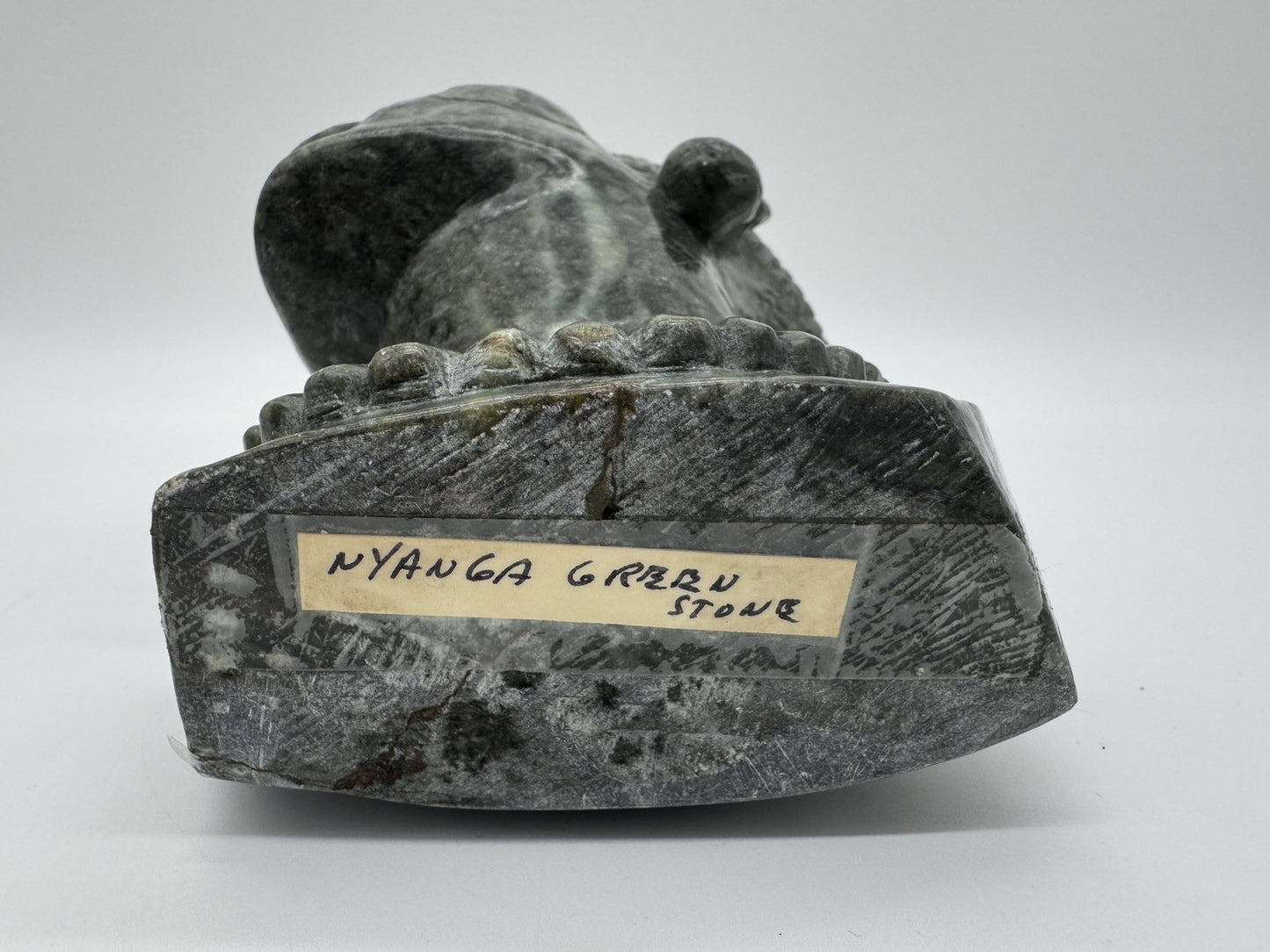 RARE African Nyanga Tribe Verdite Solid Stone Sculpture Hand Carved ~ SIGNED