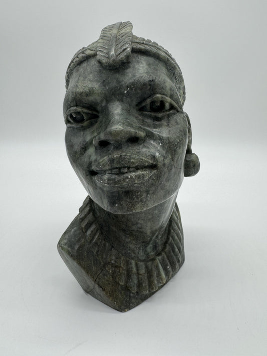 RARE African Nyanga Tribe Verdite Solid Stone Sculpture Hand Carved ~ SIGNED