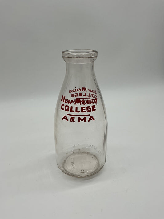 Vintage Half Milk Bottle￼ New Mexico College A & MA ￼ ￼ Las Cruces ￼1950