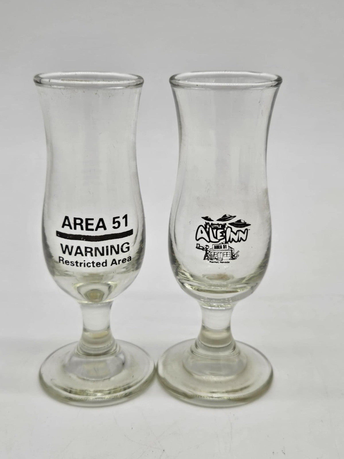 RARE Set of 2 Area 51 Little Alien Glasses