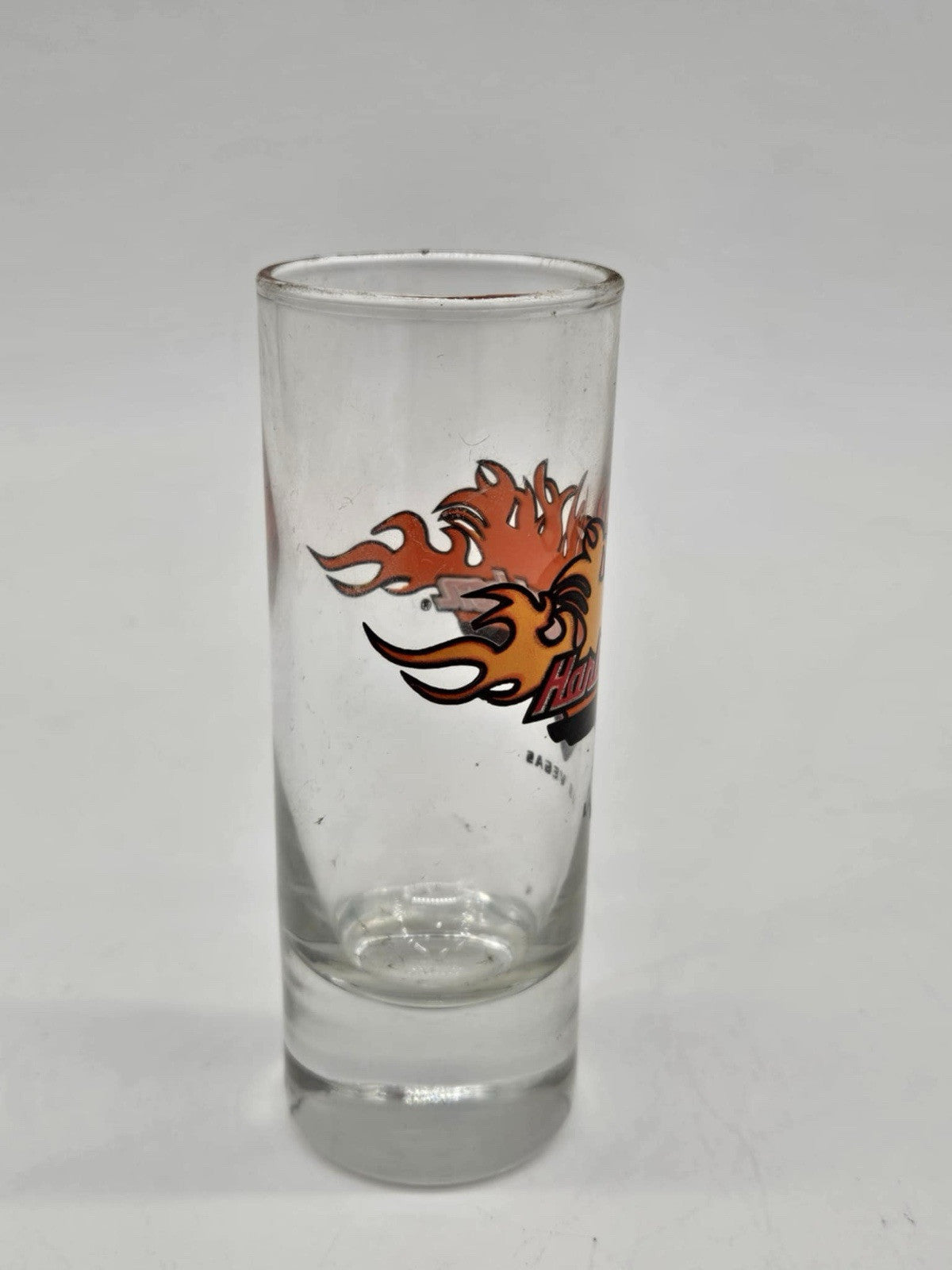 Harley Davidson Cafe Las Vegas Shot Glass Shooter 2 oz Flames