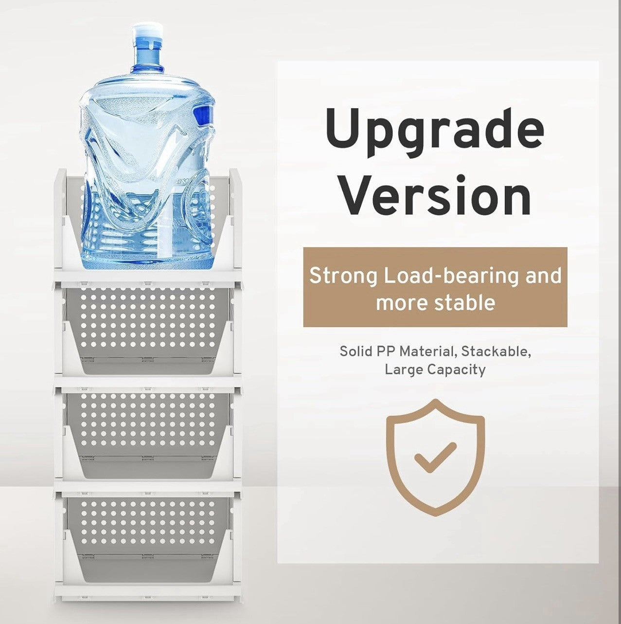 Clothes Organizers And Storage, 3 Pack Stackable Plastic Storage Bins, Foldable