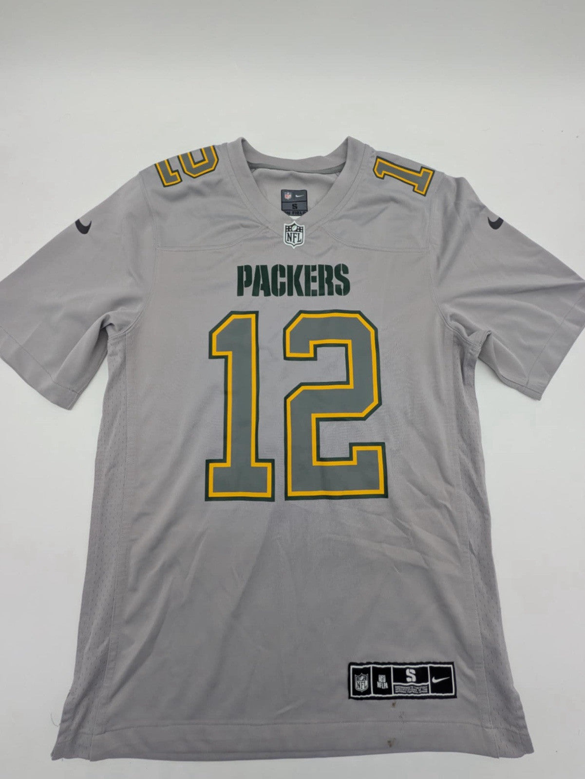 Nike NFL Green Bay Packers Aaron Rodgers Throwback Jersey Gray Green Size S