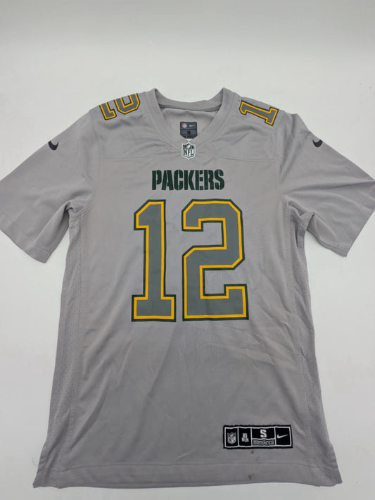 Nike NFL Green Bay Packers Aaron Rodgers Throwback Jersey Gray Green Size S
