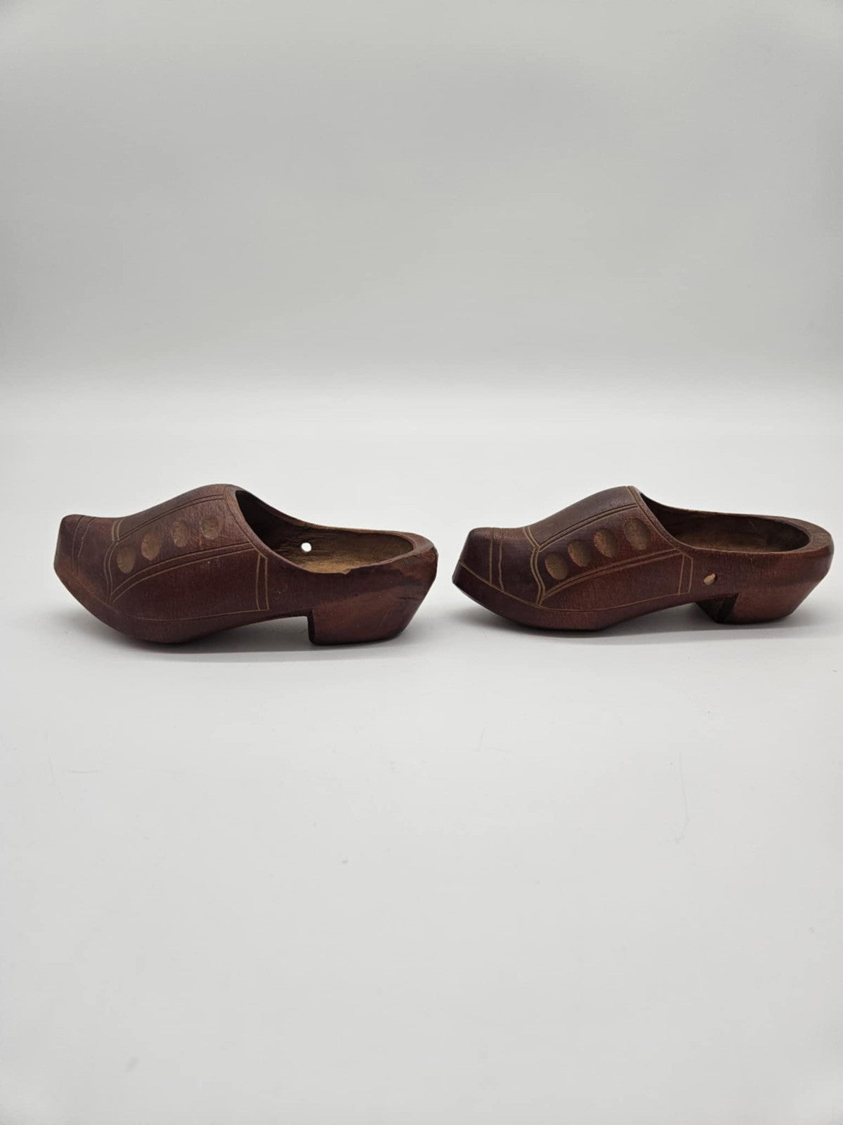 VINTAGE HAND CARVED Wooden Miniature Clogs