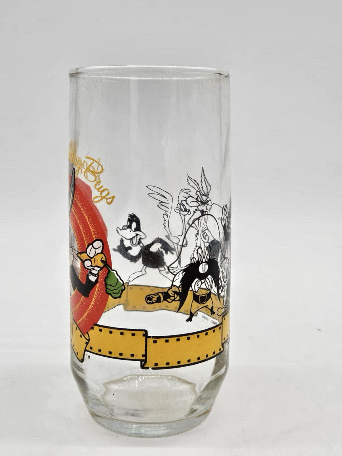 Vintage 90s Looney Tunes Glass Cups Bugs Bunny 50th Anniversary