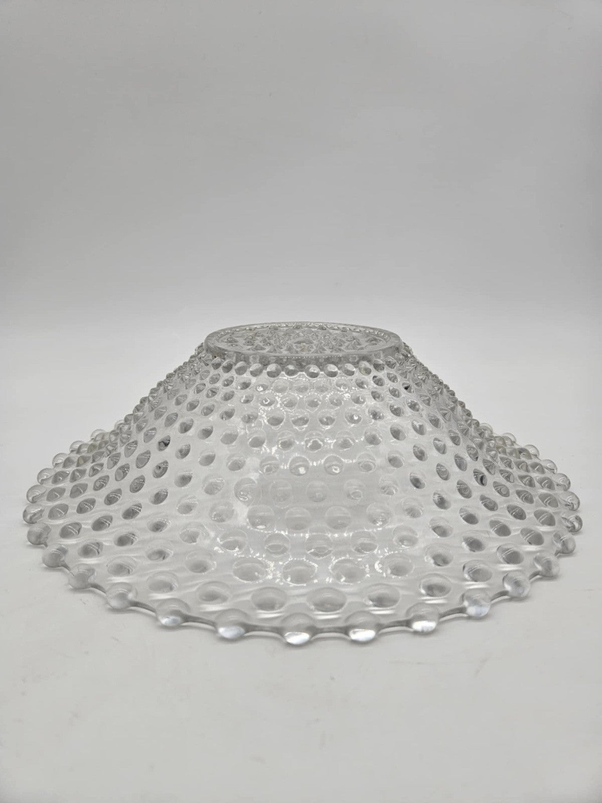 VINTAGE DUNCAN & MILLER HOBNAIL PATTERN 12" GLASS SERVING BOWL / DISH