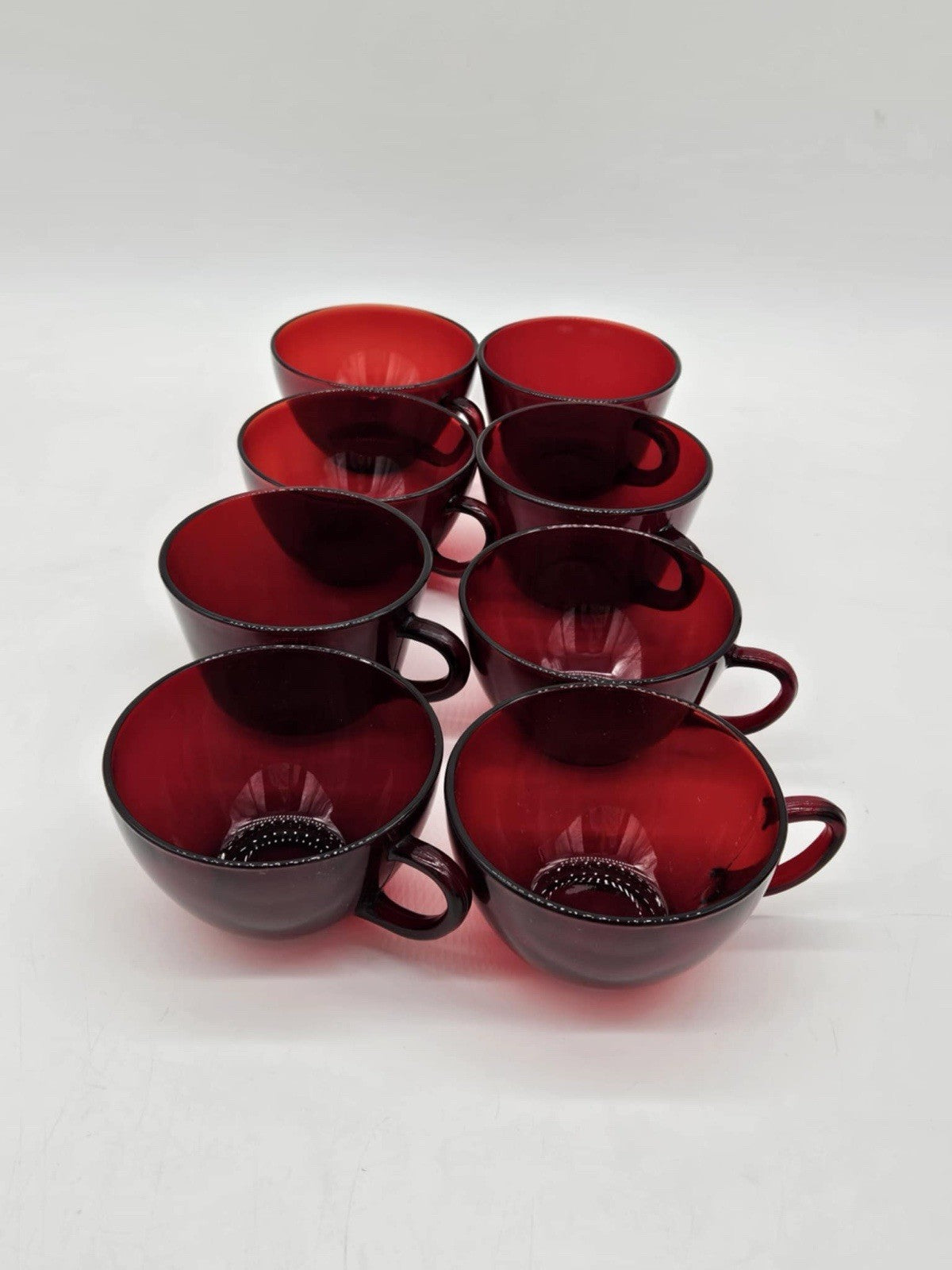 Lot of 23 Vintage Anchor Hocking Ruby Red Glass Plates, Bowls, Cups, Vase & More