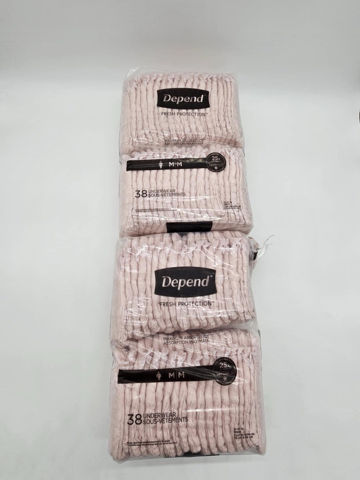 Fresh Protection Adult Incontinence Underwear for Women Medium Pink 76 Ct Sealed