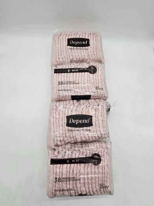 Fresh Protection Adult Incontinence Underwear for Women Medium Pink 76 Ct Sealed