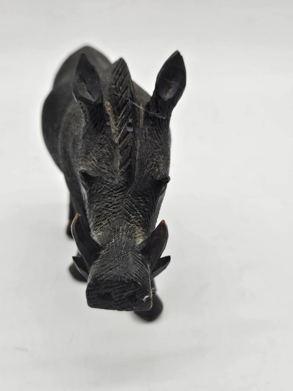 Pair African Hand carved Animals ~ Warthog & Hippo
