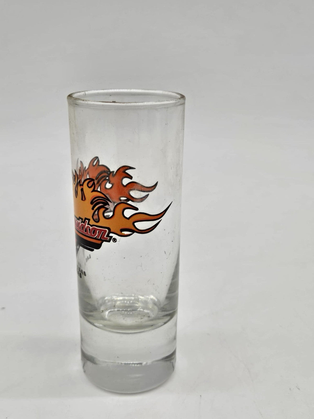 Harley Davidson Cafe Las Vegas Shot Glass Shooter 2 oz Flames